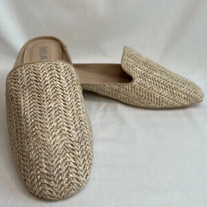MIA Tan Malin Slip-On Raffia Mules.‎ Size 6.5.